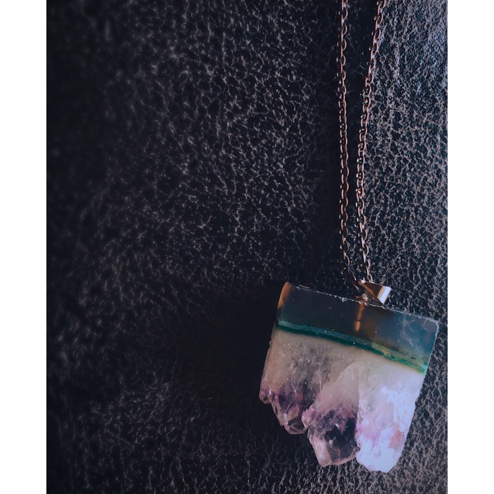 Handmade Amethyst Slice Pendant